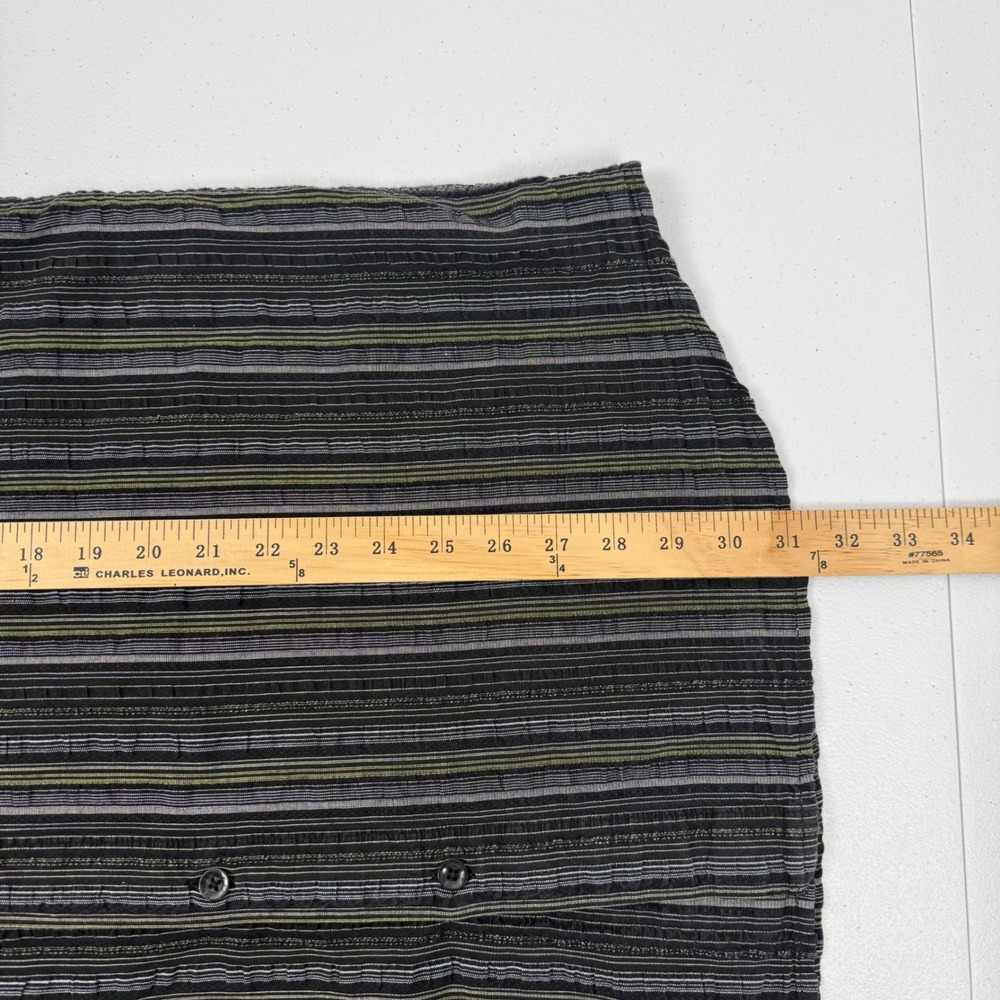 BKE Mens XXL Regular Fit Long Sleeve Striped Button Down Shirt Black Grey Green - Picture 5 of 8